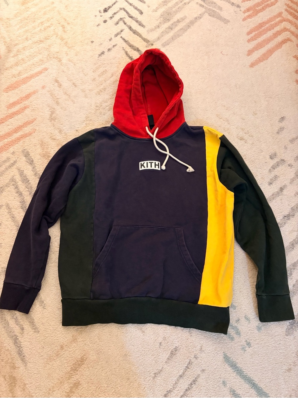 Rare Kith retro colorblock hoodie sweatshirt medium